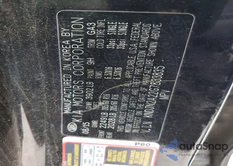 2016 Kia Soul z USA, uszkodzony, nr VIN KNDJN2A22G7833835